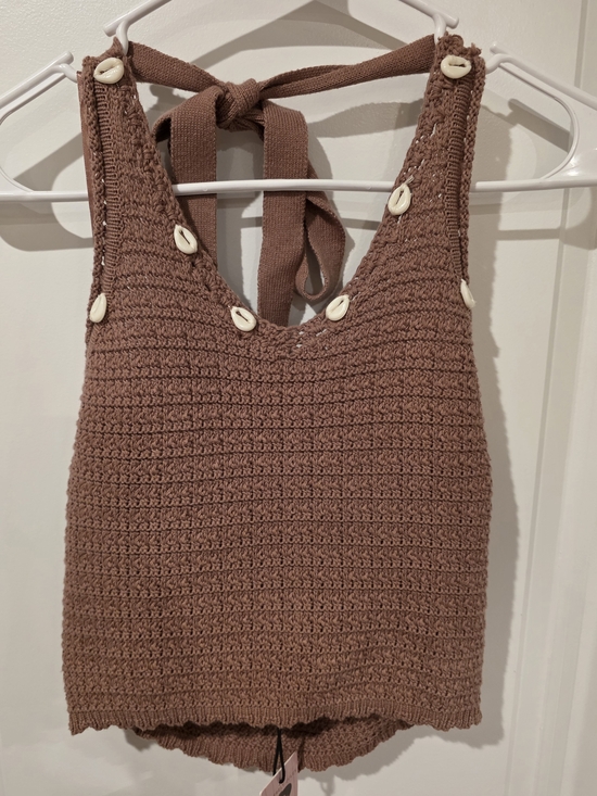 Sincerly Jules Tops - Sincerely Jules Crochet Halter Top With Shell Accents